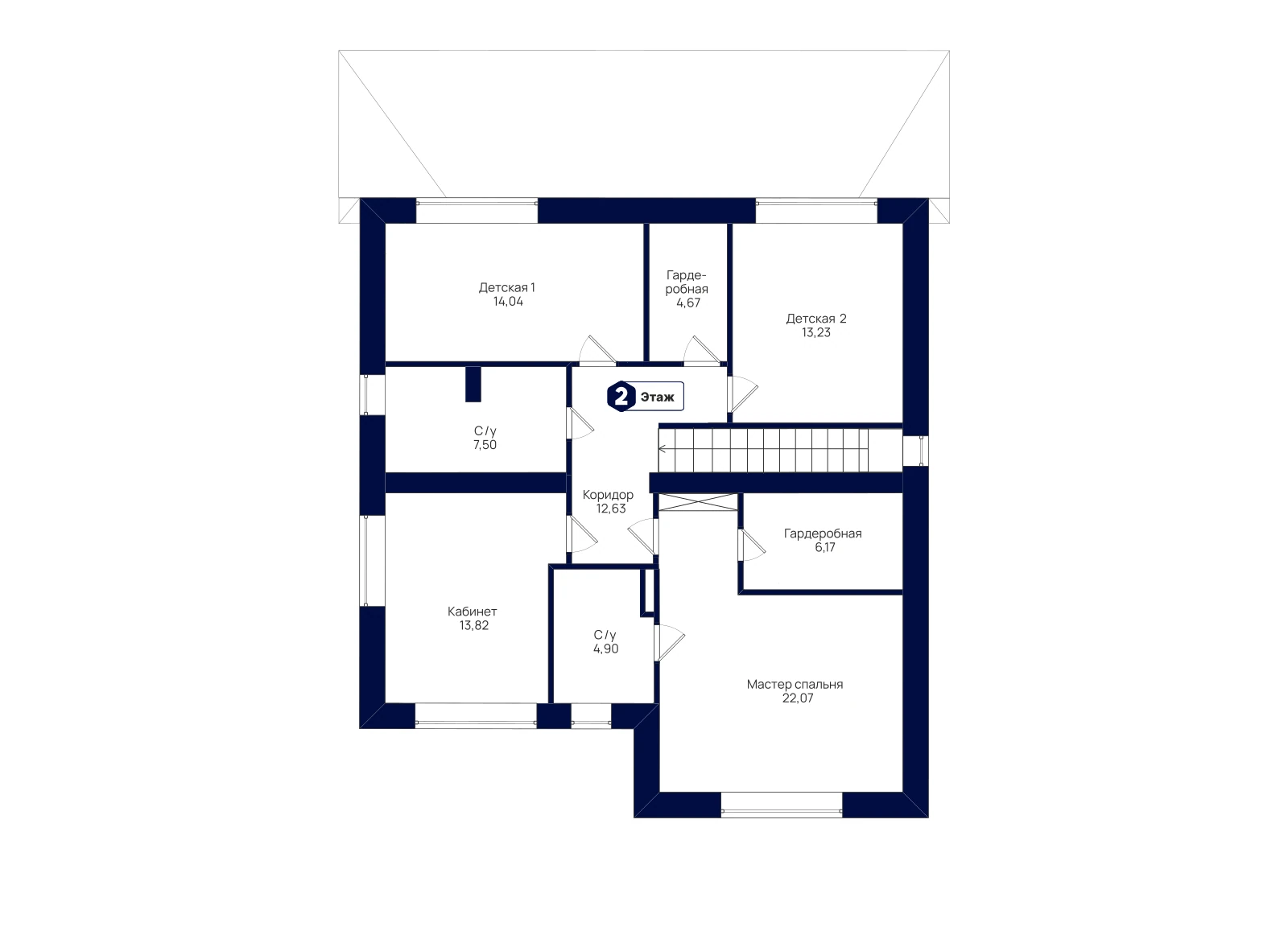 План 2-го этажа: Коттедж 245,3 м²