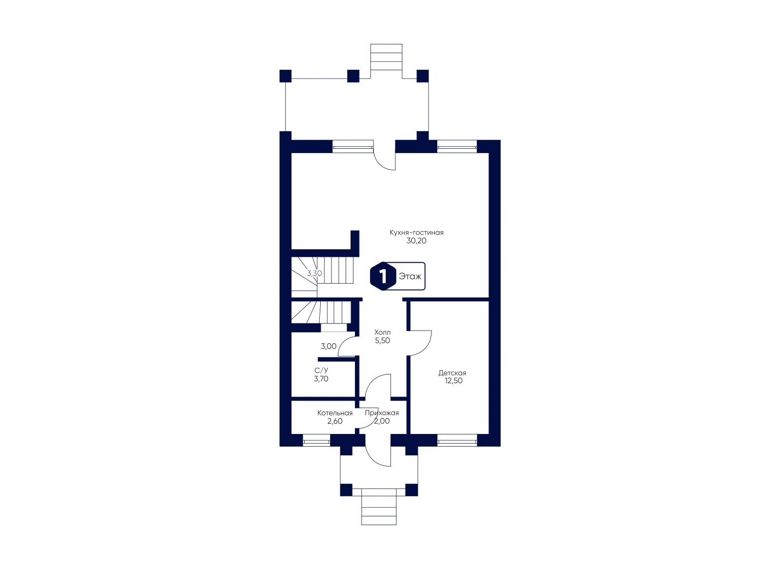 План 1-го этажа: Таунхаус 224,2 м²
