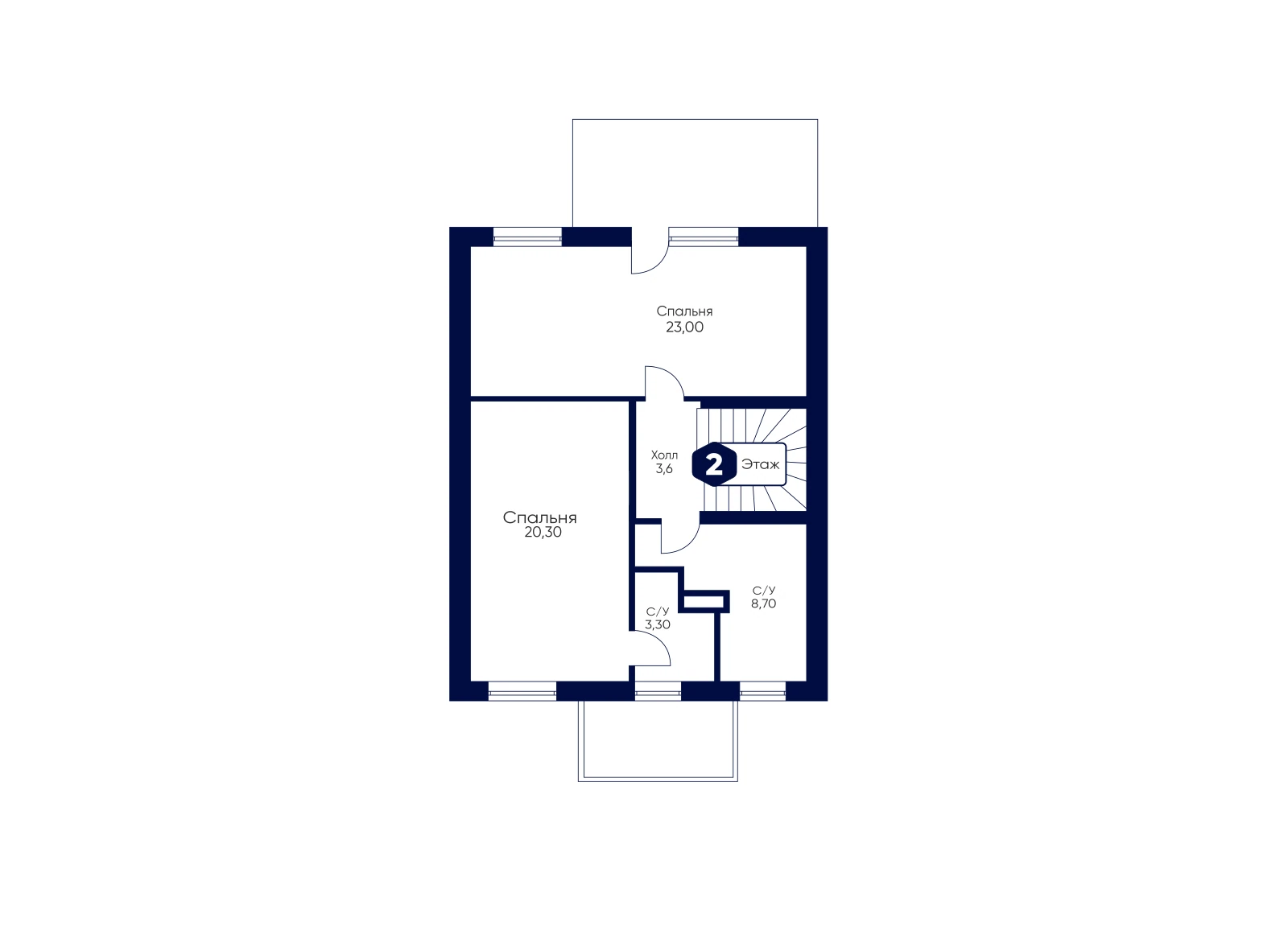 План 2-го этажа: Таунхаус 224,2 м²