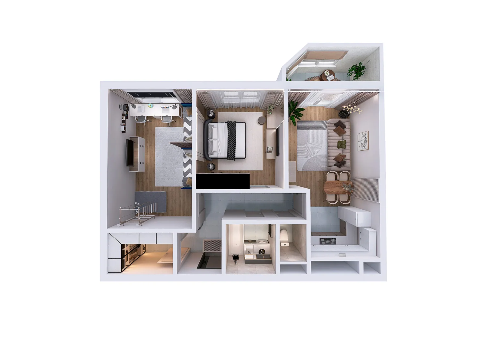 Внешний вид дома: 2-комнатная квартира 68,28 м²