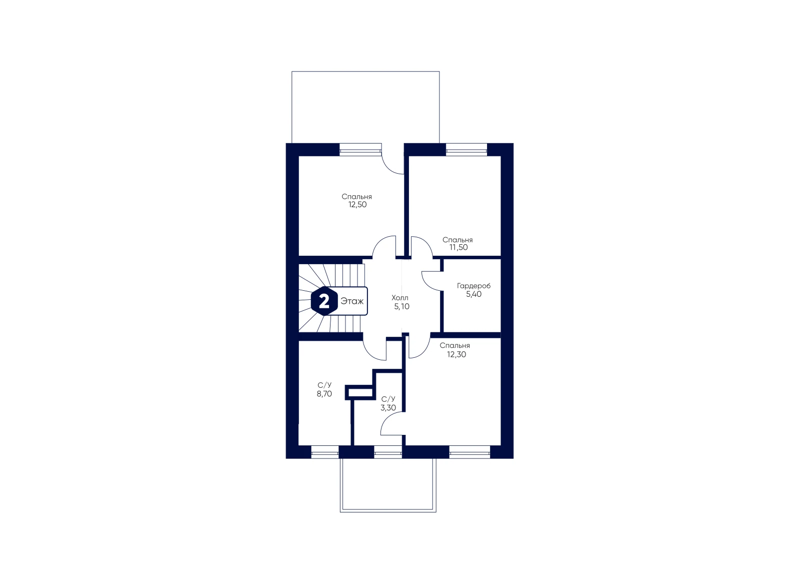 План 2-го этажа: Таунхаус 224,2 м²