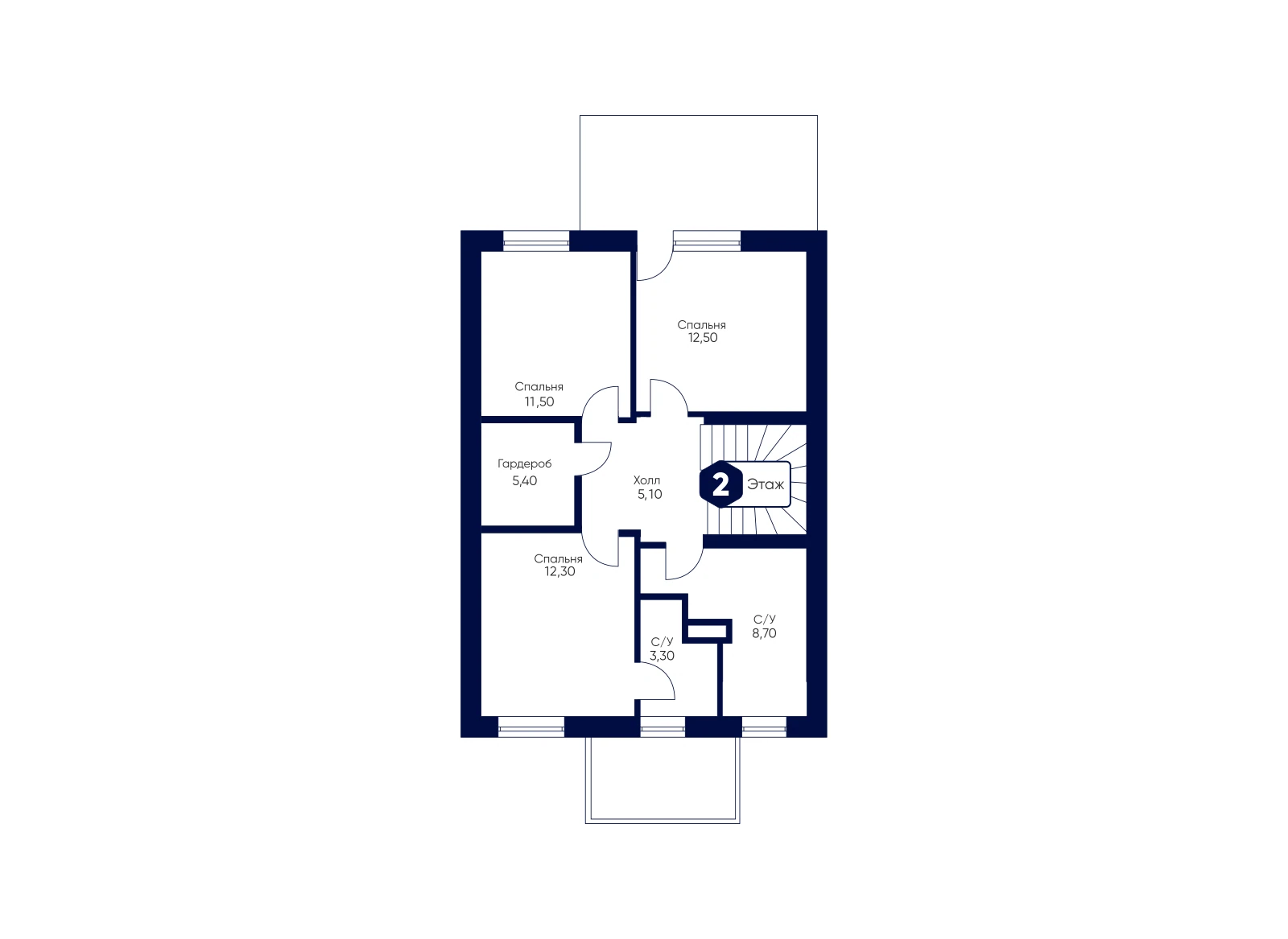 План 2-го этажа: Таунхаус 224,2 м²