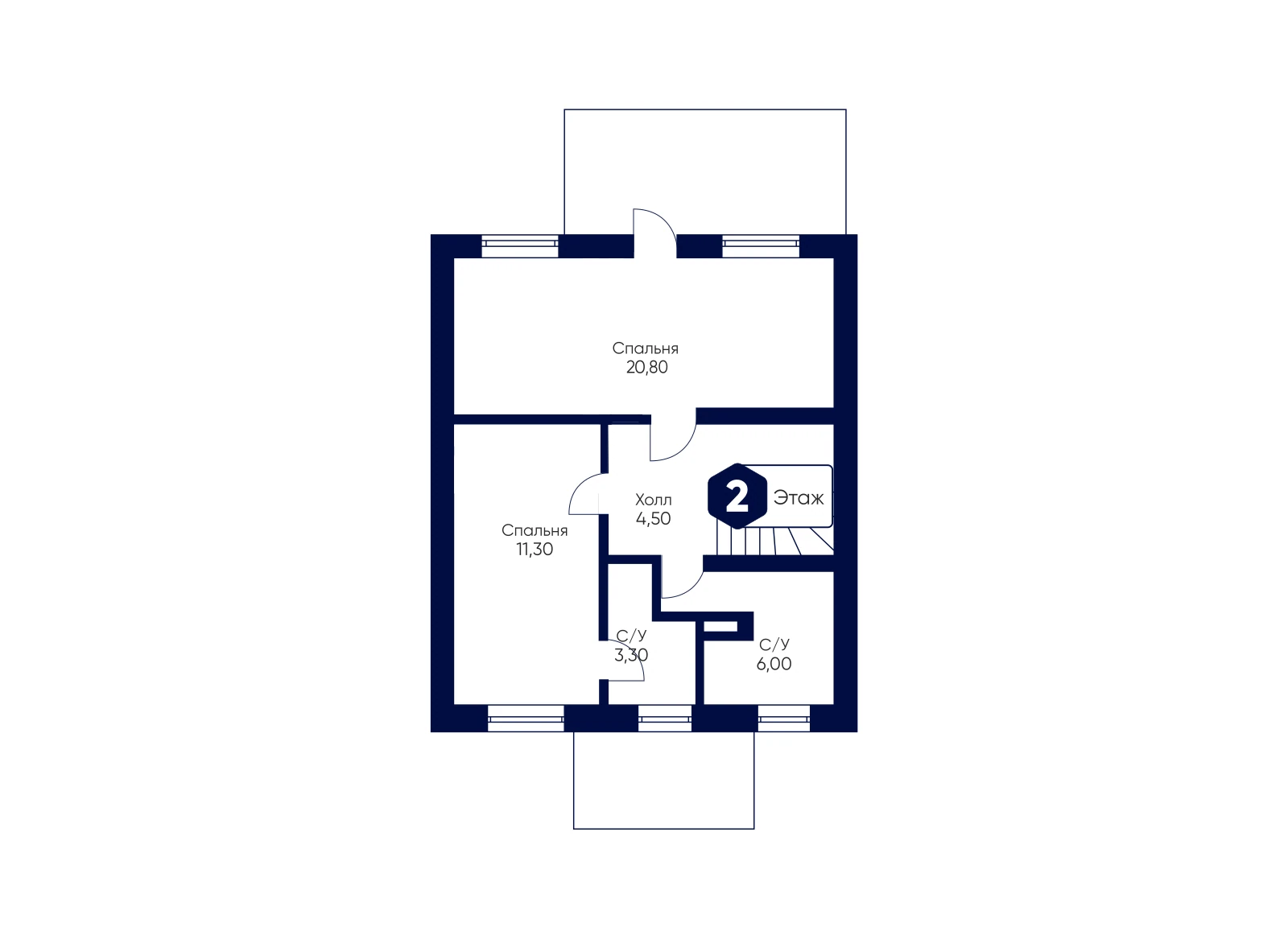 План 2-го этажа: Таунхаус 188,2 м²